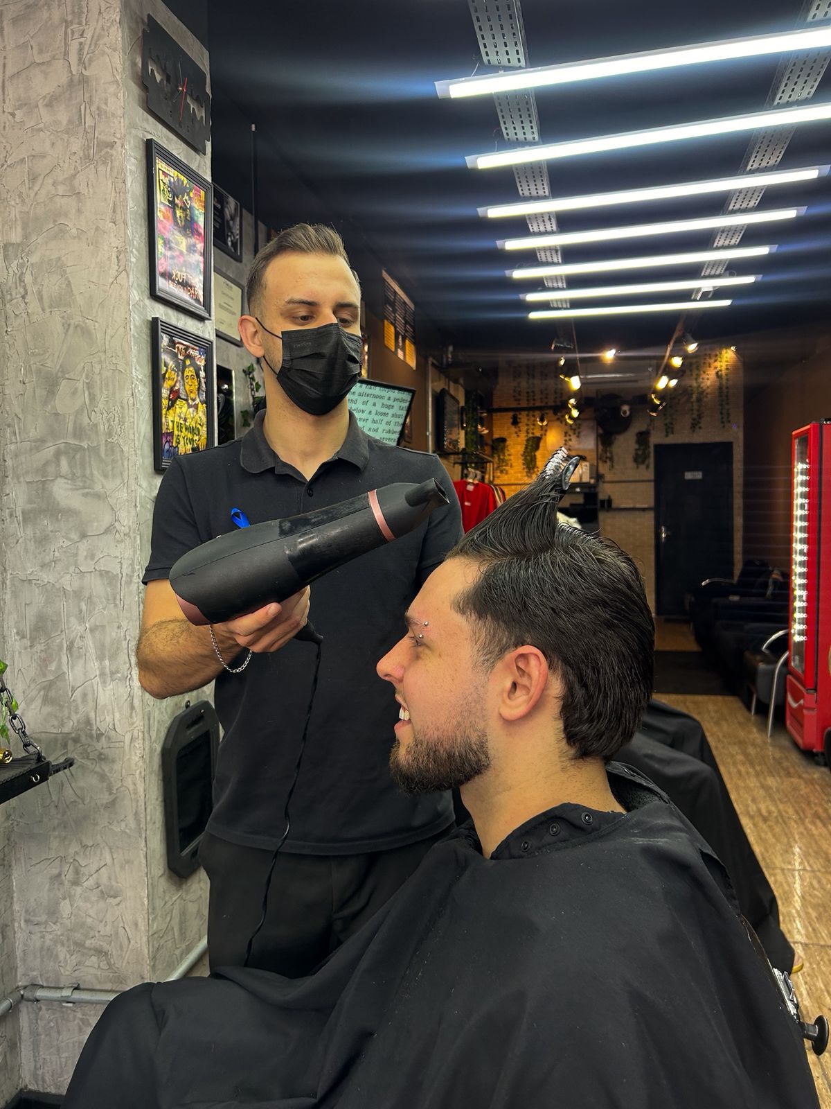 Finalização do corte com secador